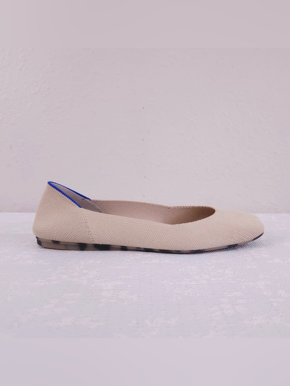 ROTHY'S The Square Ballet Flats US 8.5 Ecru Knit Washable Slip-On Shoes - Picture 4 of 11